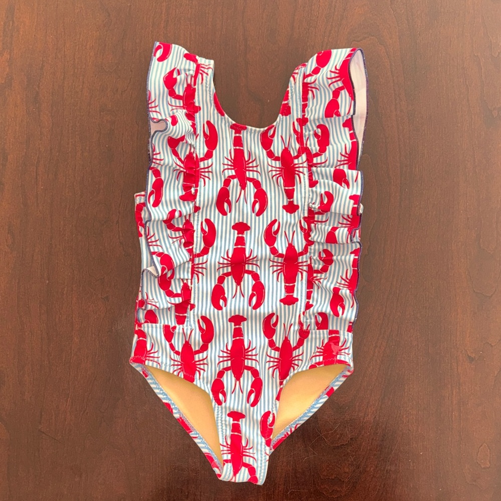 Pink Chicken Red Lobster One Piece Swimsuit